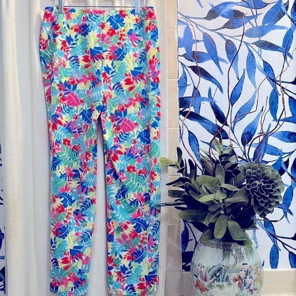 Women’s Lands’ End Floral Polyester & Spandex Wide Leg Beach Pants Size M(10-12) - Picture 5 of 8